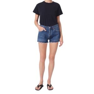 NWT Agolde Parker Vintage Cut Off Denim Short in Caution Size 23